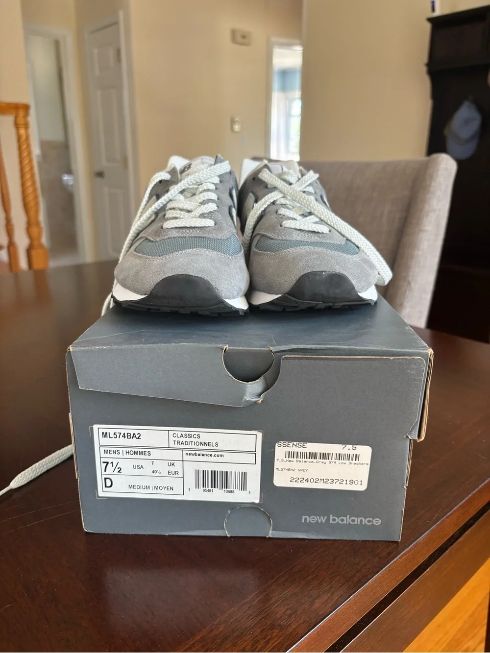 New Balance Grey and Cream Retro Runner Sneakers